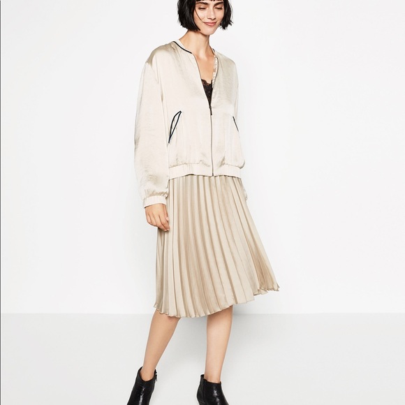 NWT Zara Kimono Satin Embroidered Bomber Jacket - Picture 4 of 8